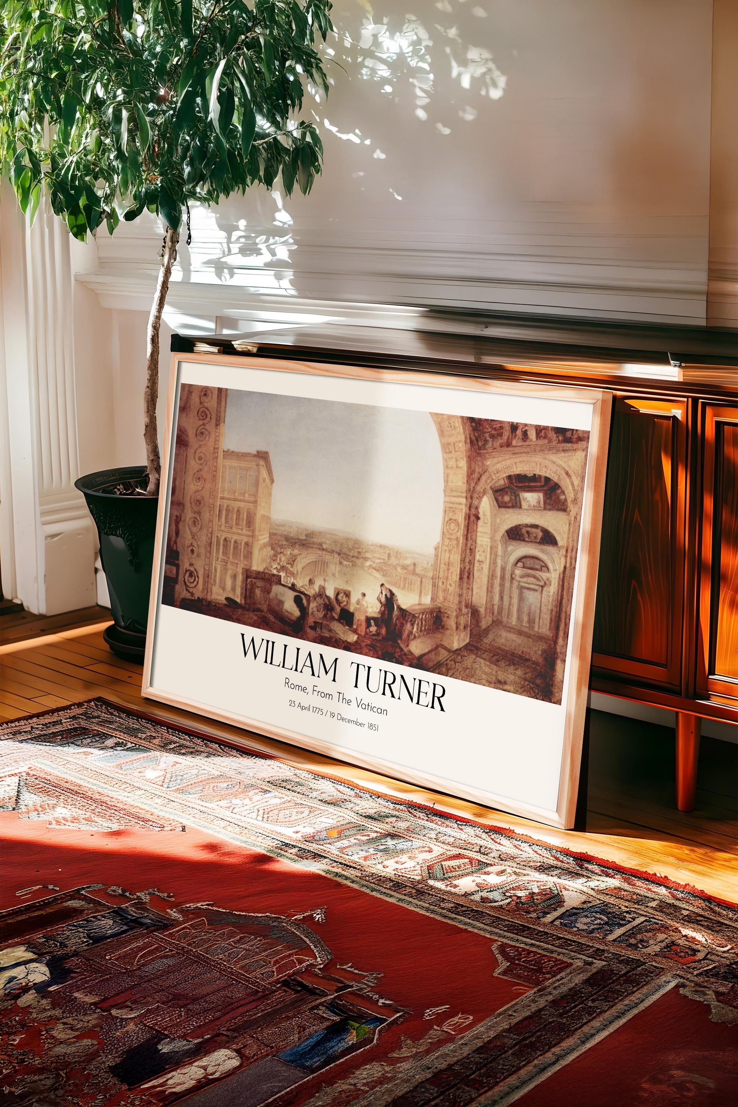 William Turner - Rome, From The Vatican, Ahşap Çerçeveli Tablo, Sanat Serisi NO:112471