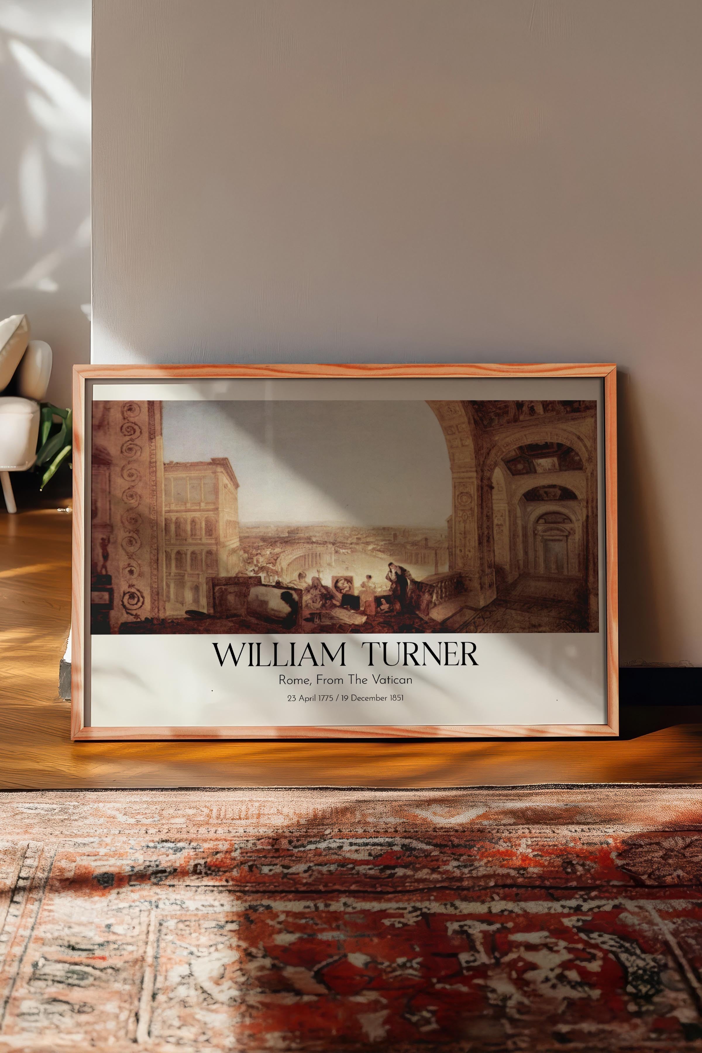 William Turner - Rome, From The Vatican, Ahşap Çerçeveli Tablo, Sanat Serisi NO:112471