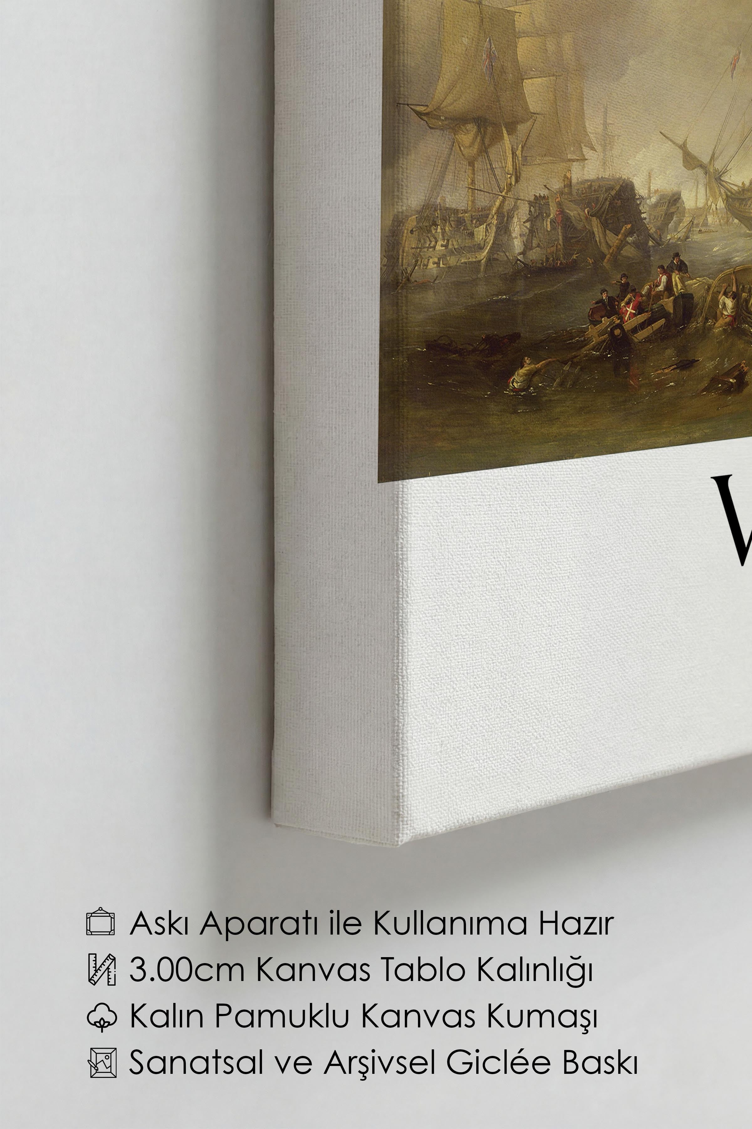 William Turner - The Battle Of Trafalgar, Kanvas Tablo, Sanat Serisi NO:112473