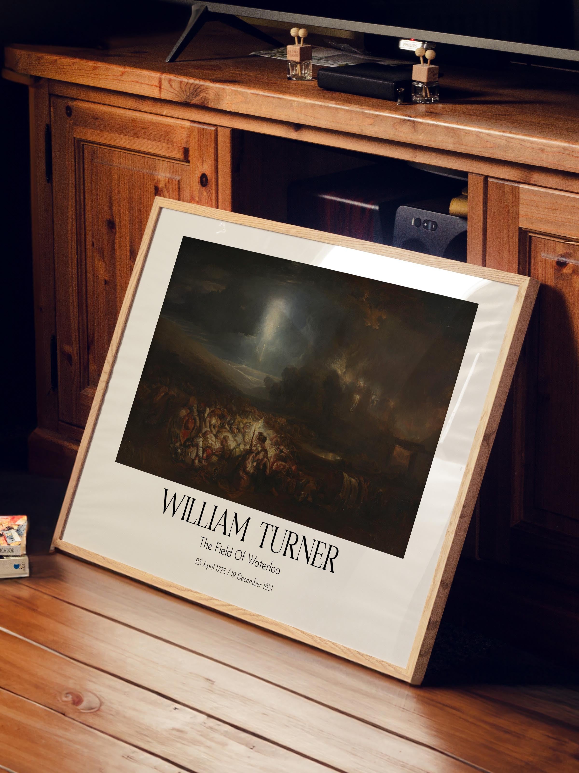William Turner - The Field Of Waterloo, Ahşap Çerçeveli Tablo, Sanat Serisi NO:112474