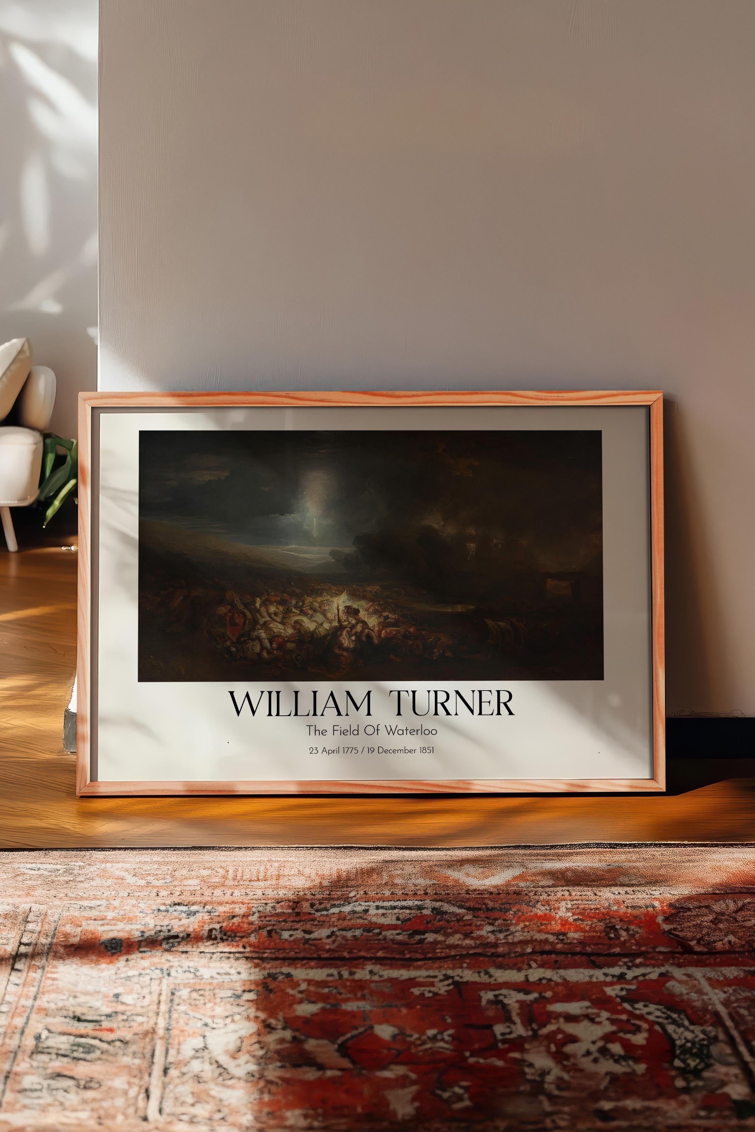 William Turner - The Field Of Waterloo, Ahşap Çerçeveli Tablo, Sanat Serisi NO:112474