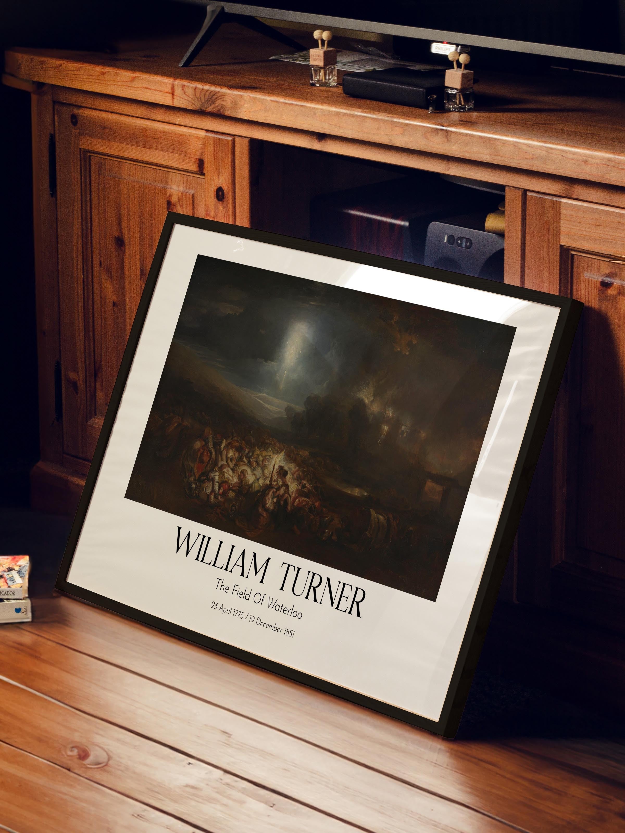 William Turner - The Field Of Waterloo, Siyah Çerçeveli Tablo, Sanat Serisi NO:112474