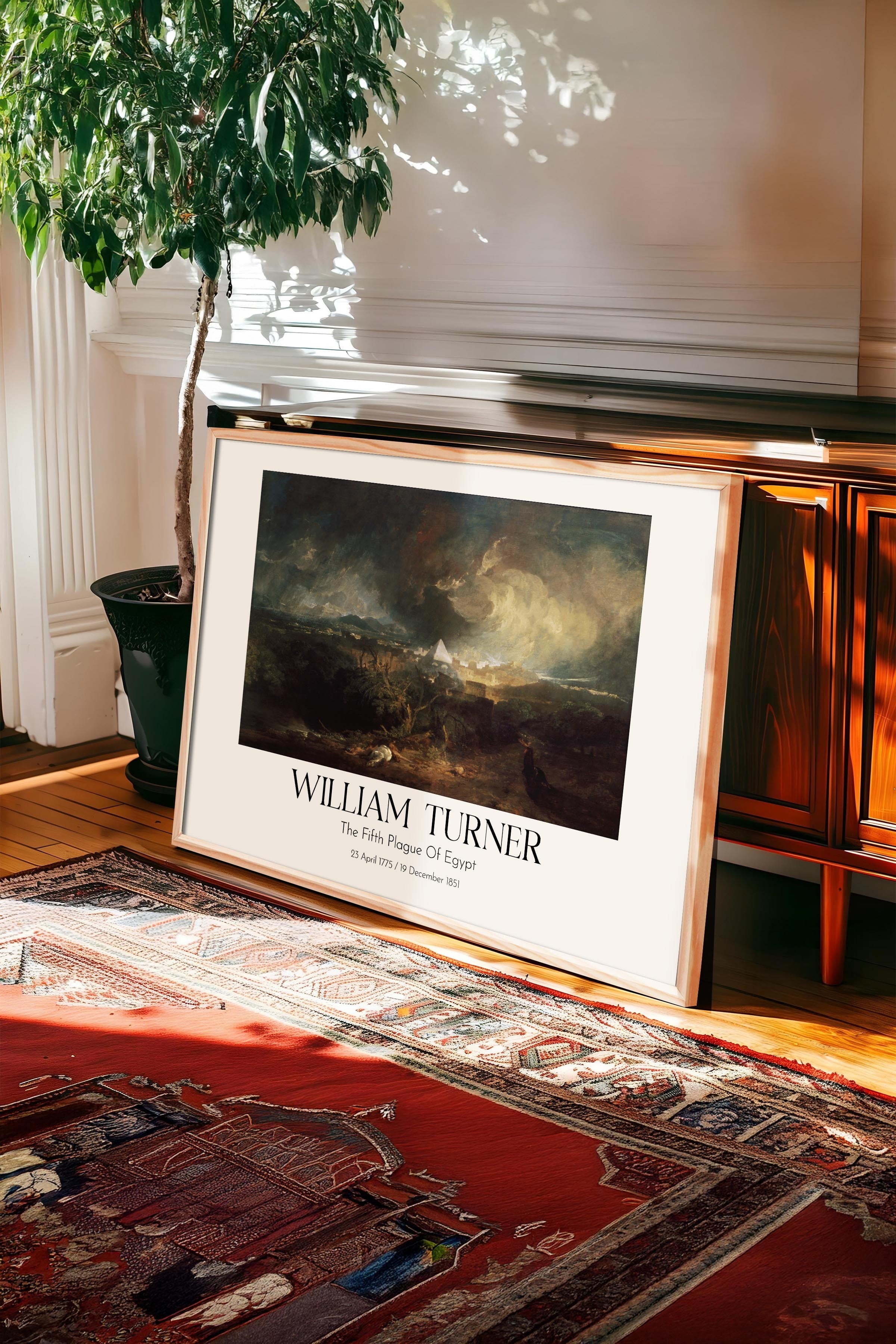William Turner - The Fifth Plague Of Egypt, Ahşap Çerçeveli Tablo, Sanat Serisi NO:112475