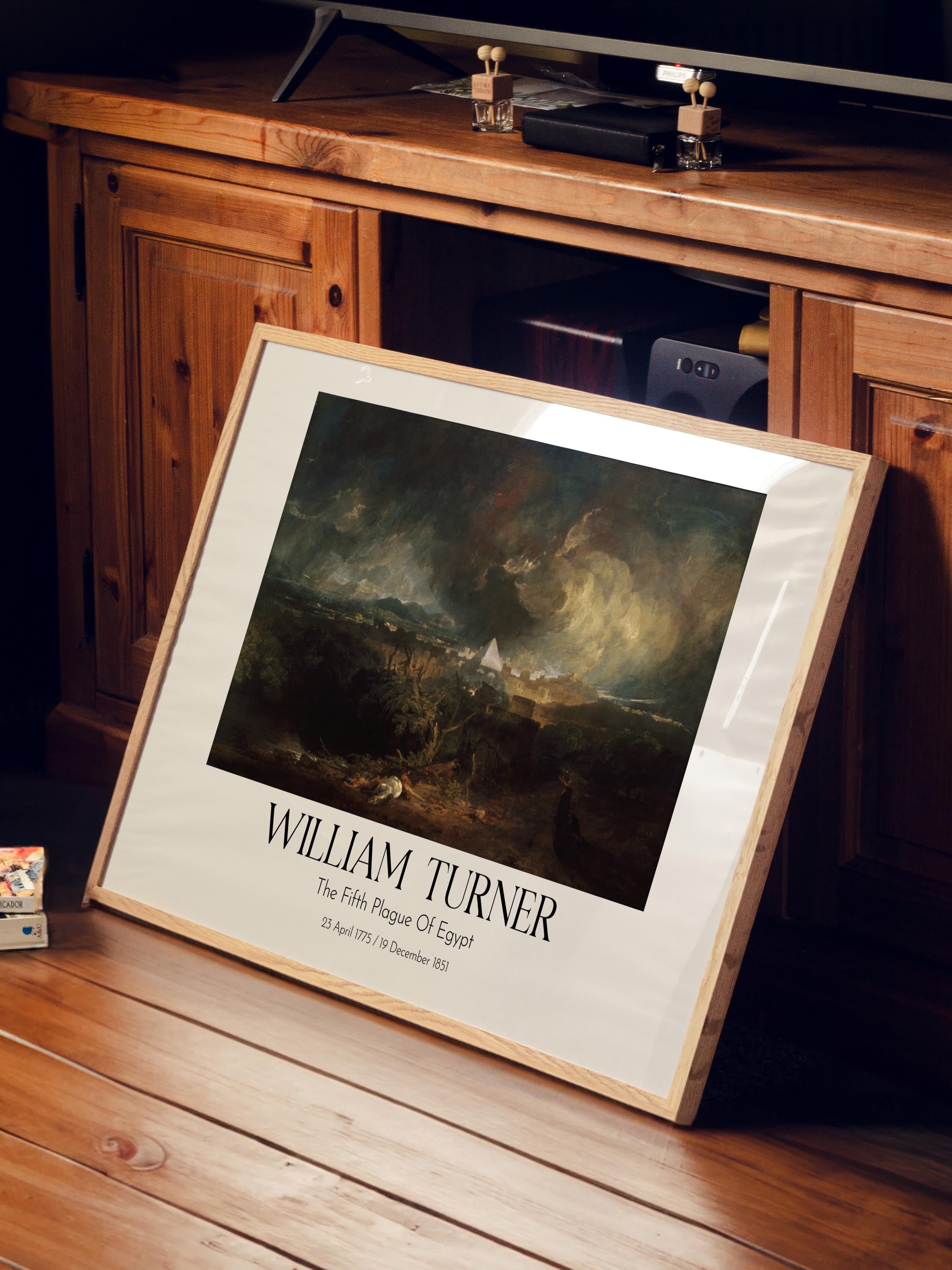 William Turner - The Fifth Plague Of Egypt, Ahşap Çerçeveli Tablo, Sanat Serisi NO:112475