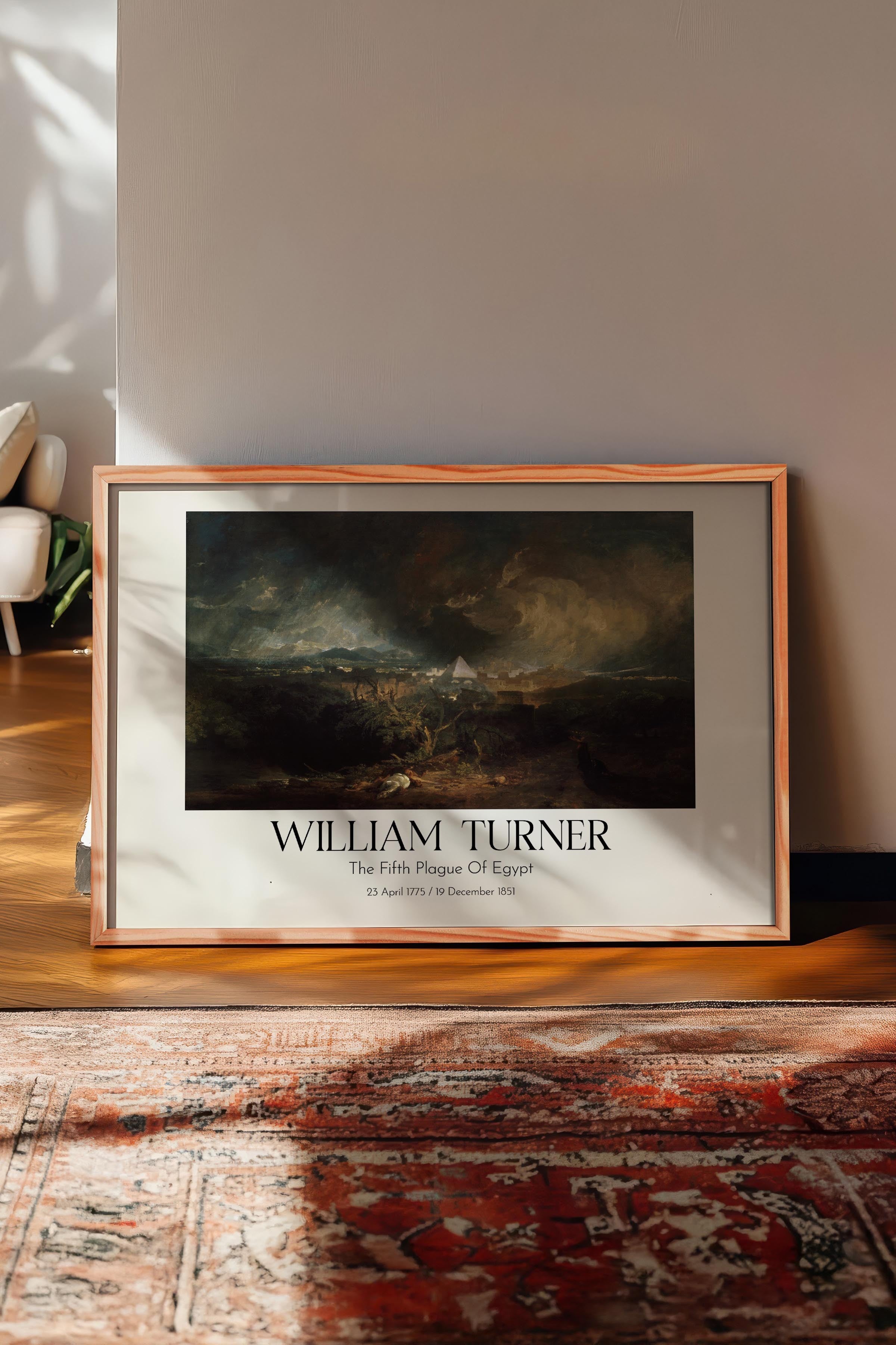 William Turner - The Fifth Plague Of Egypt, Ahşap Çerçeveli Tablo, Sanat Serisi NO:112475