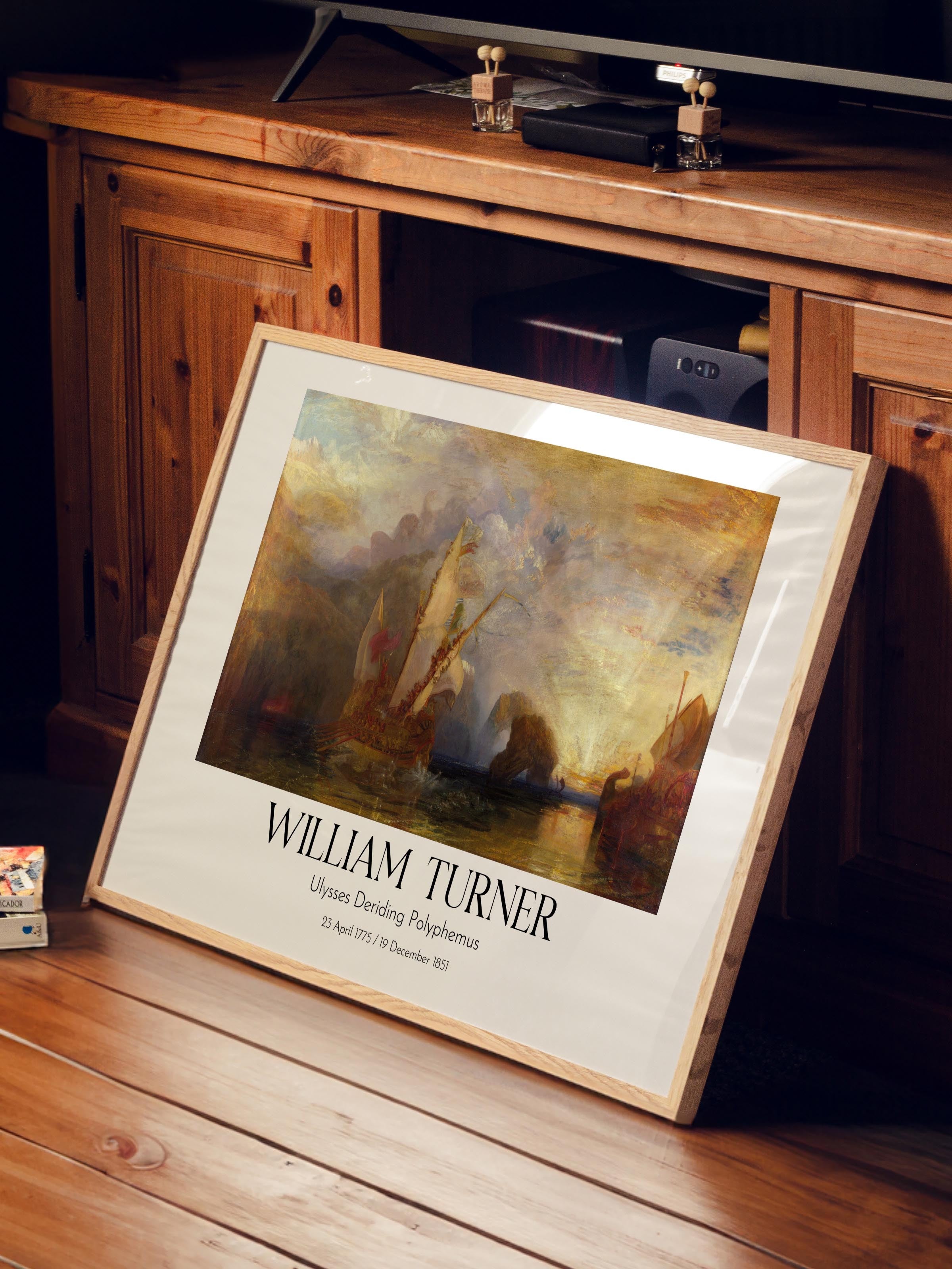 William Turner - Ulysses Deriding Polyphemus, Ahşap Çerçeveli Tablo, Sanat Serisi NO:112476