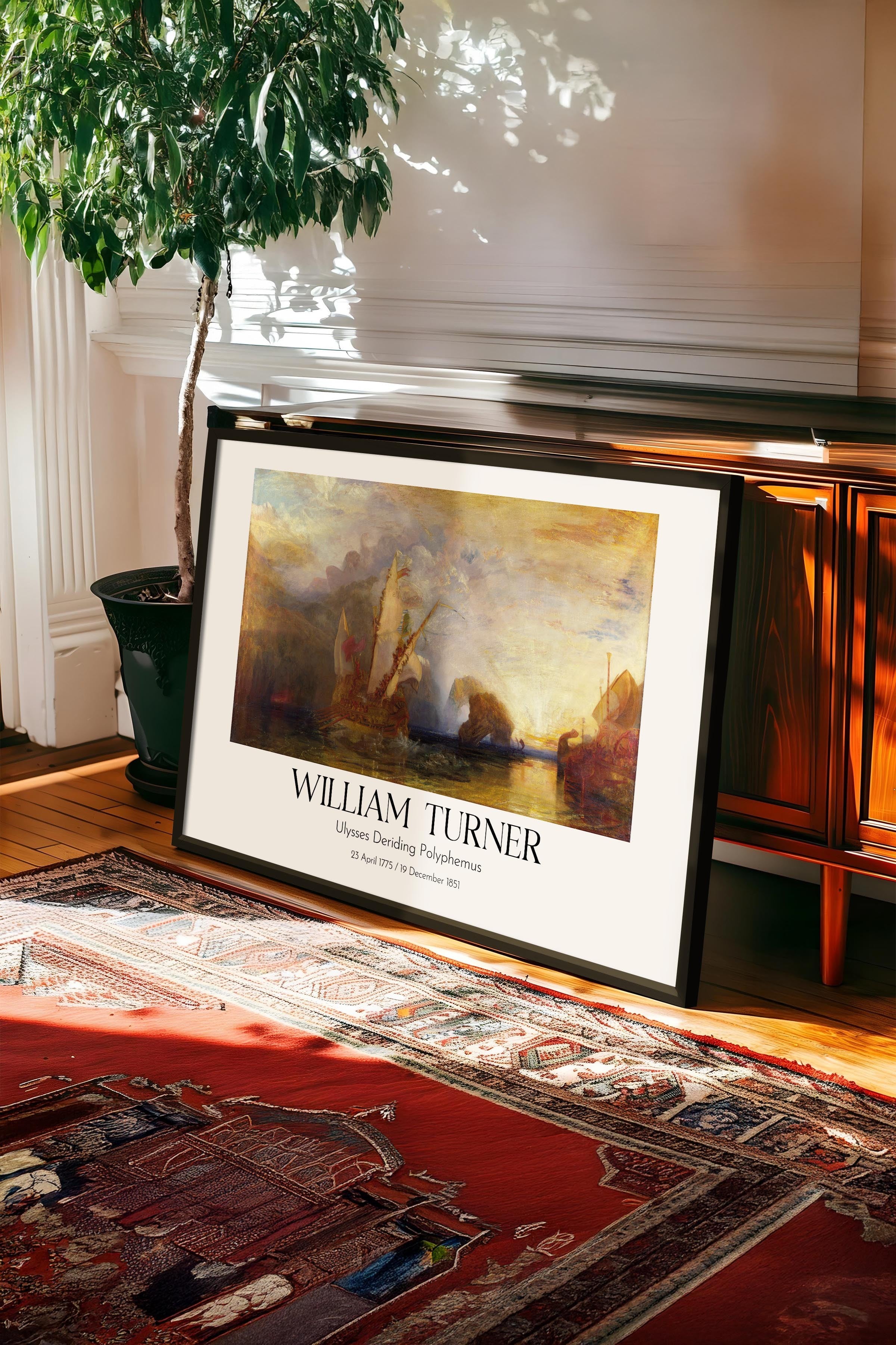 William Turner - Ulysses Deriding Polyphemus, Siyah Çerçeveli Tablo, Sanat Serisi NO:112476