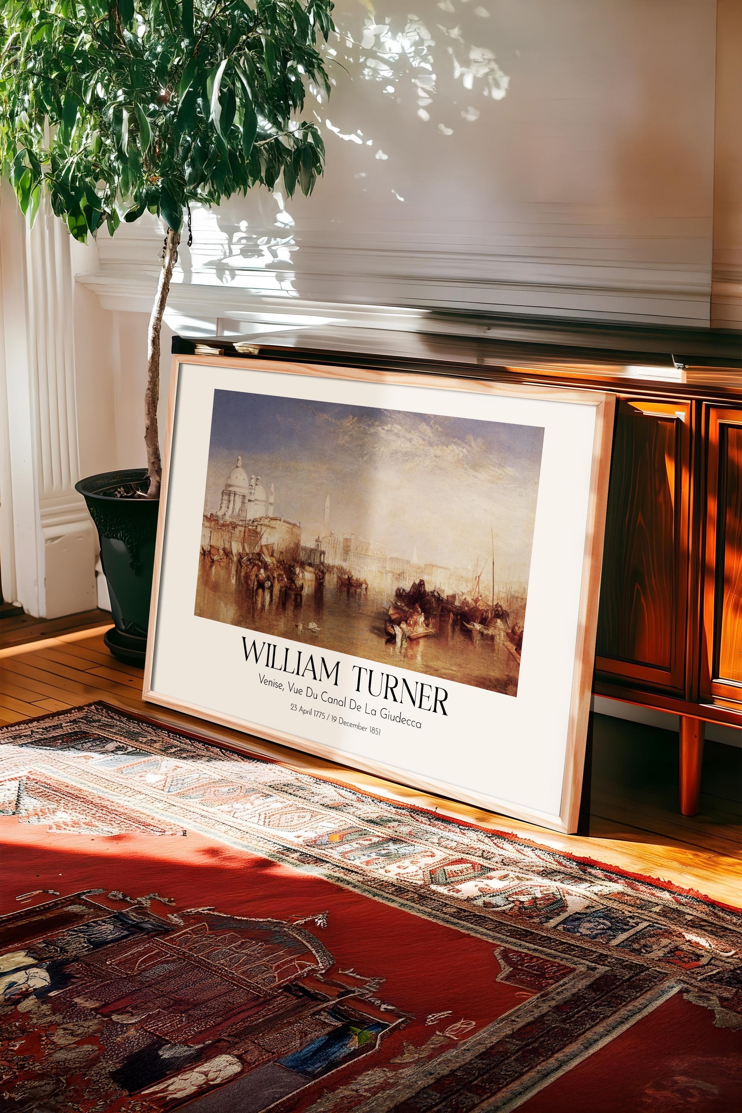 William Turner - Venise, Vue Du Canal De La Giudecca, Ahşap Çerçeveli Tablo, Sanat Serisi NO:112477