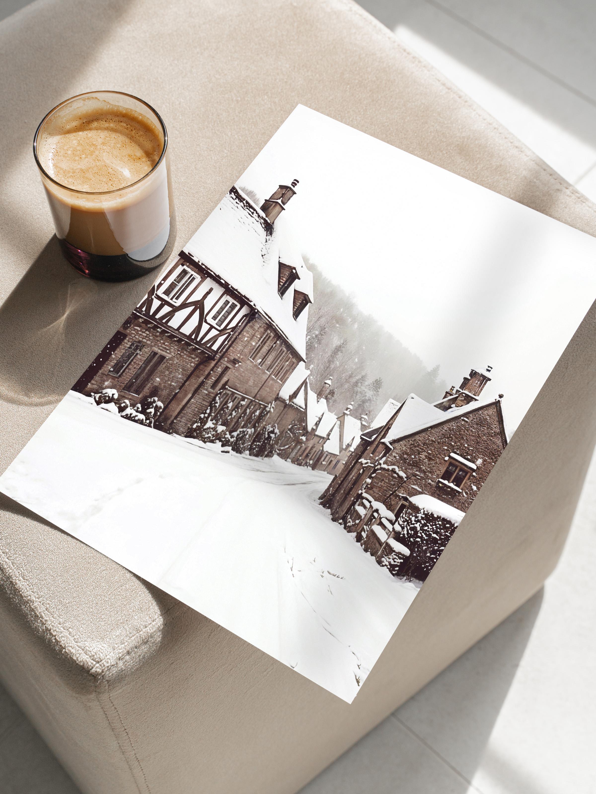 Winter Village Poster, Çerçevesiz Yılbaşı Posteri, Dikey Duvar Tablosu Comfort Serisi NO:108410