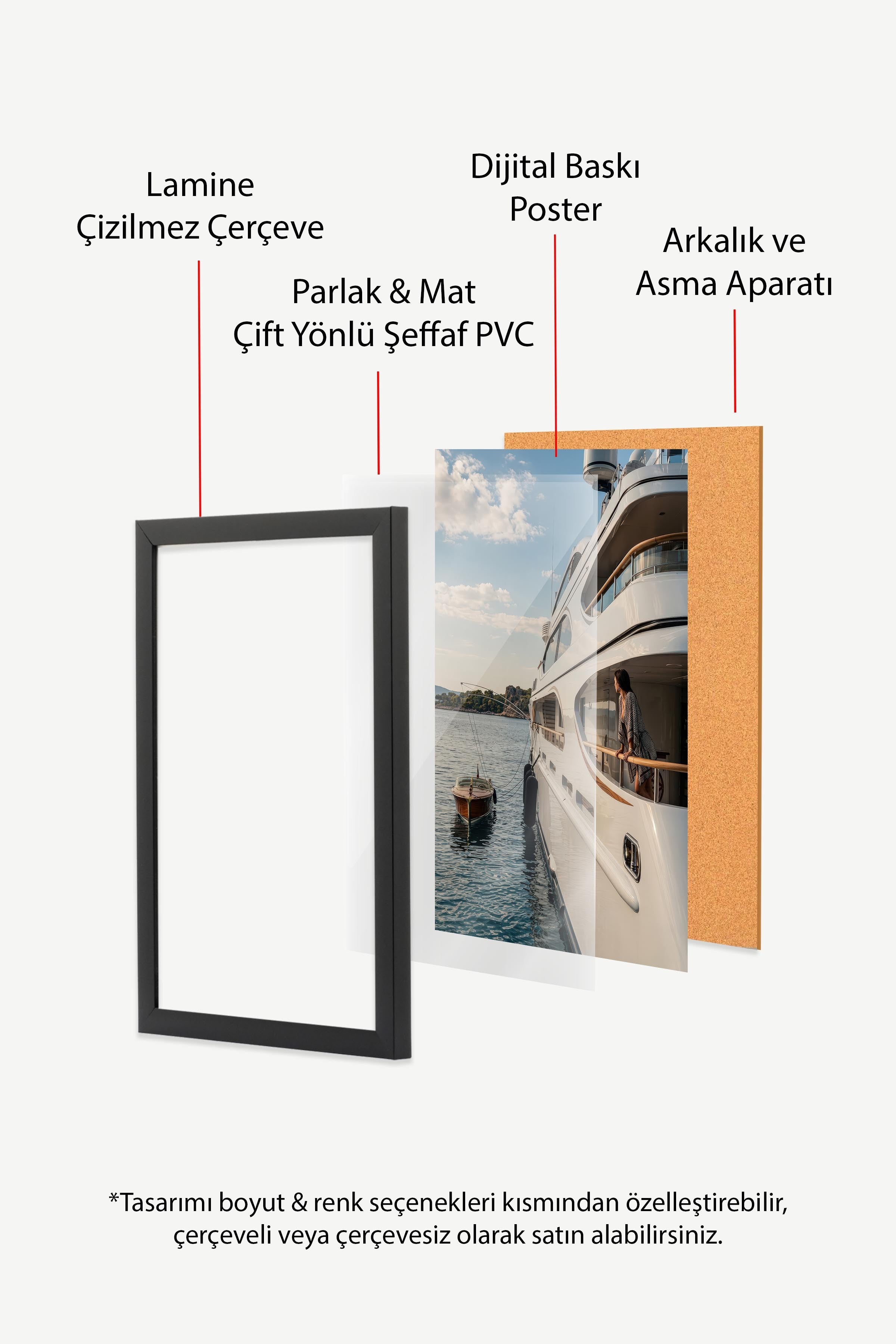 Yat ve Deniz Manzarası Posteri, Siyah Çerçeveli Poster, Old Money Serisi, NO:113162
