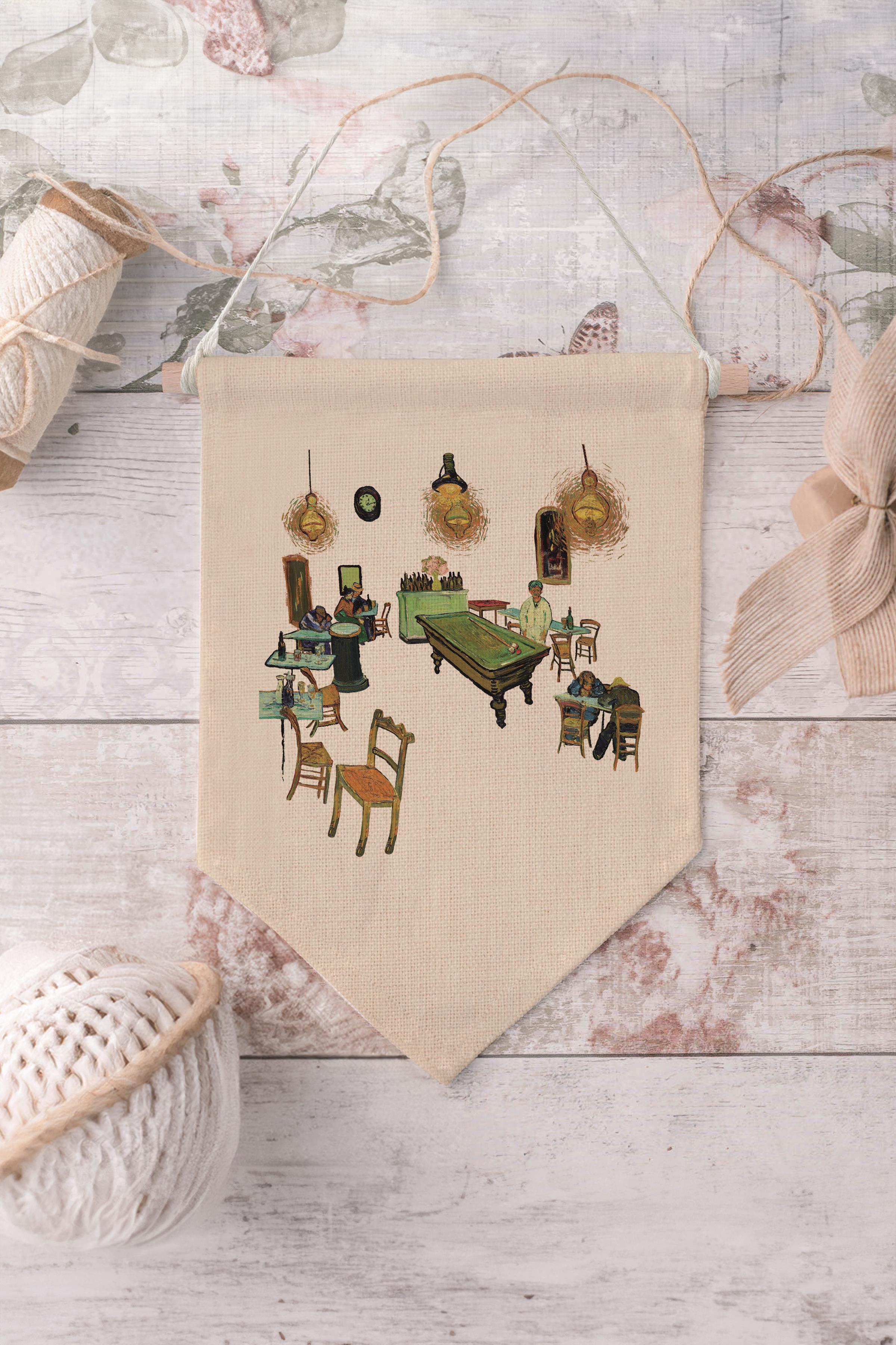 Yatak Odası Pinterest Duvar Dekoru, Van Gogh Sanat Serisi, Kanvas Flama Askılı Duvar Örtüsü NO:411