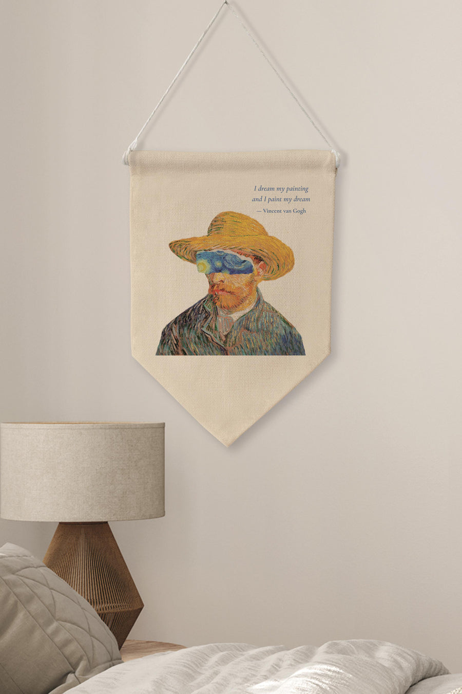 Yatak Odası Pinterest Duvar Dekoru, Van Gogh Sanat Serisi, Kanvas Flama Askılı Duvar Örtüsü NO:429