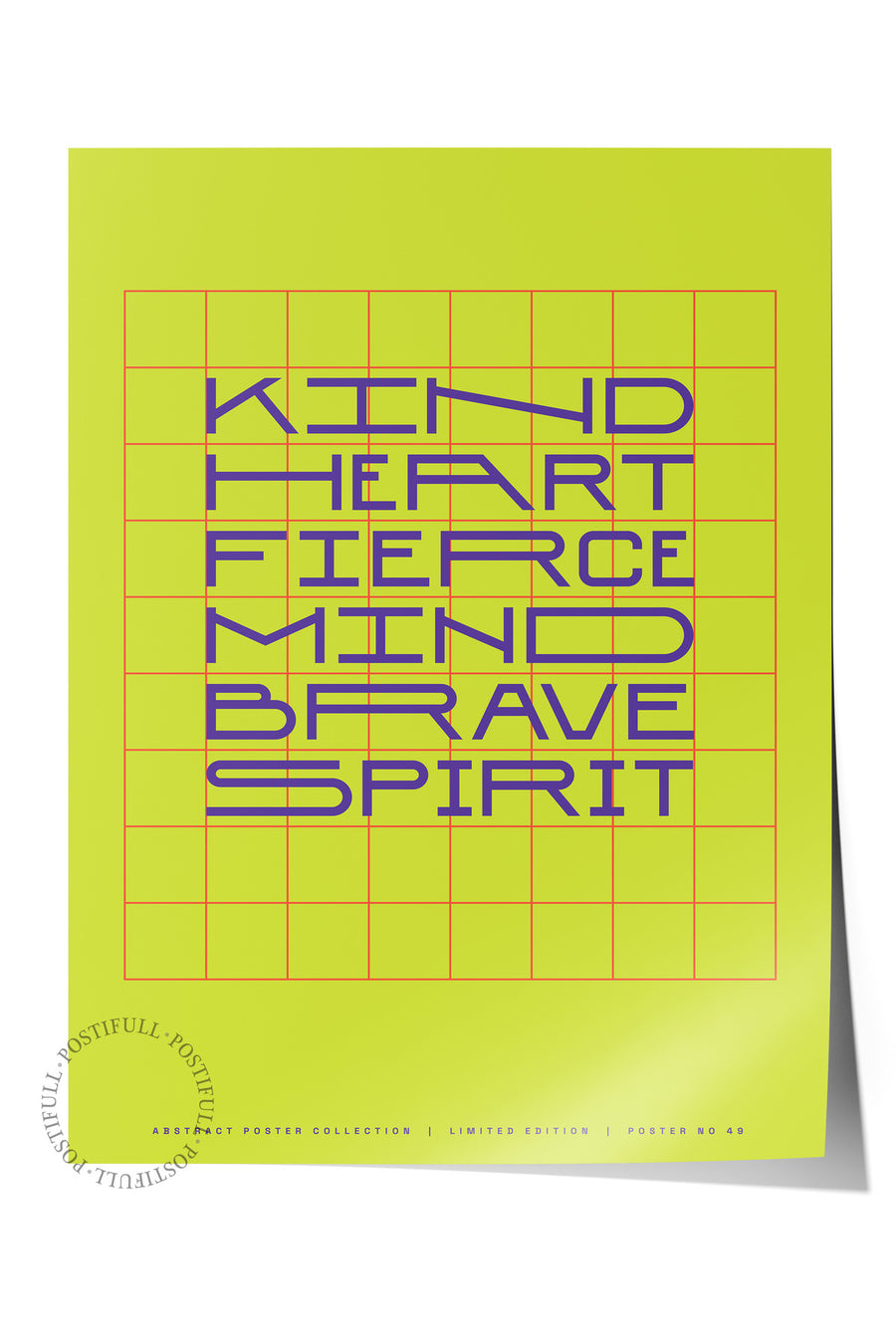 KIND HEART FIERCE MIND BRAVE SPIRIT Yazı Sanatı Çerçevesiz Poster