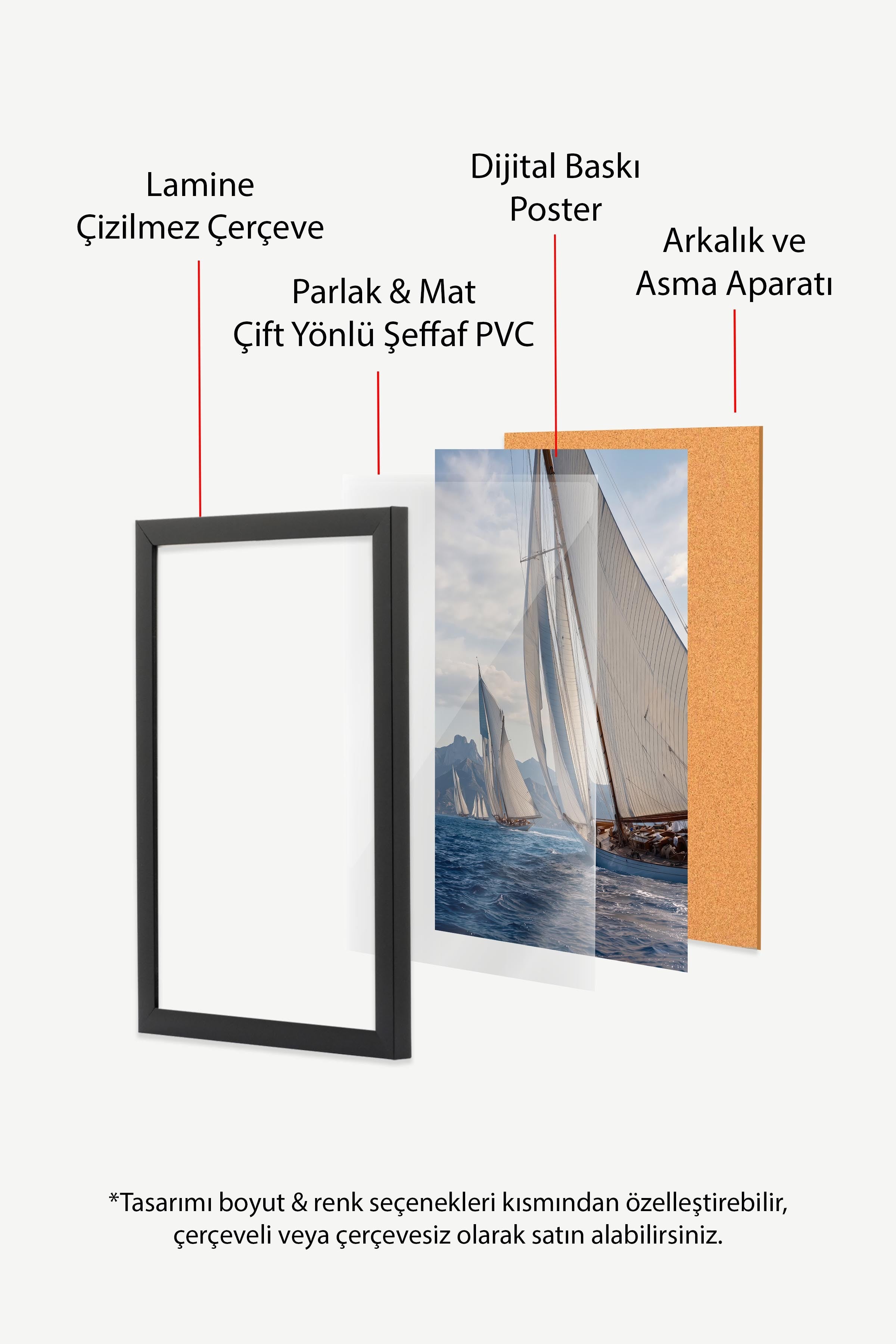 Yelkenli Posteri, Siyah Çerçeveli Poster, Old Money Serisi, NO:113202