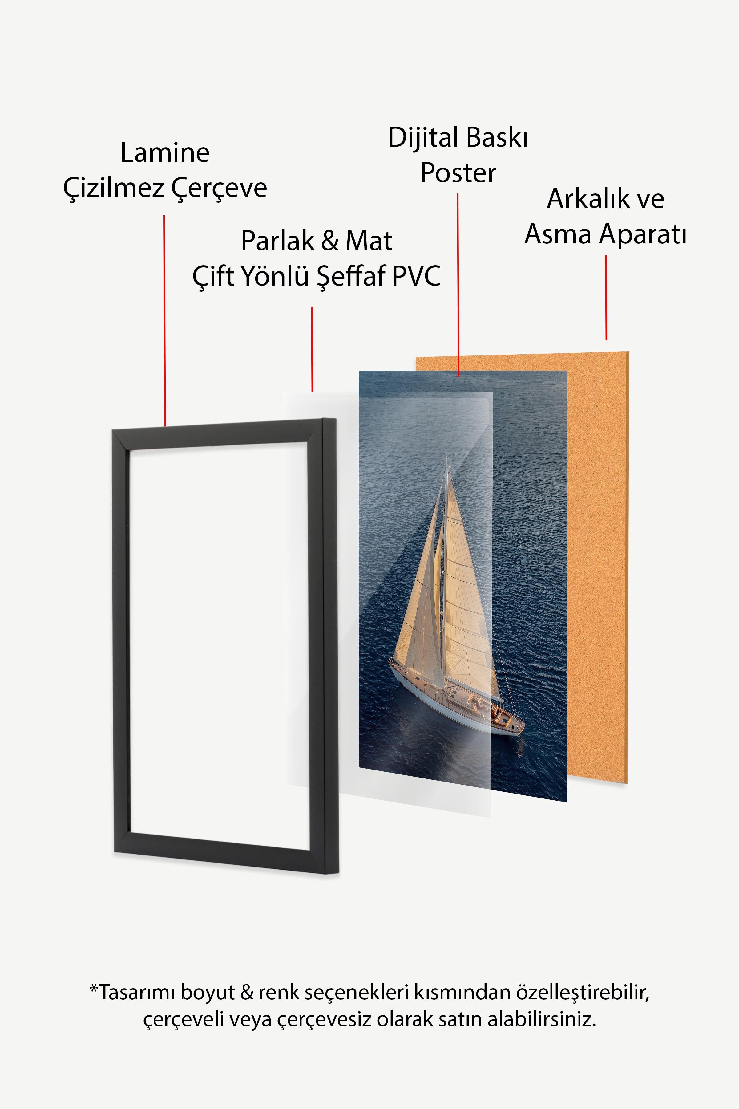 Yelkenli Posteri, Siyah Çerçeveli Poster, Old Money Serisi, NO:113204