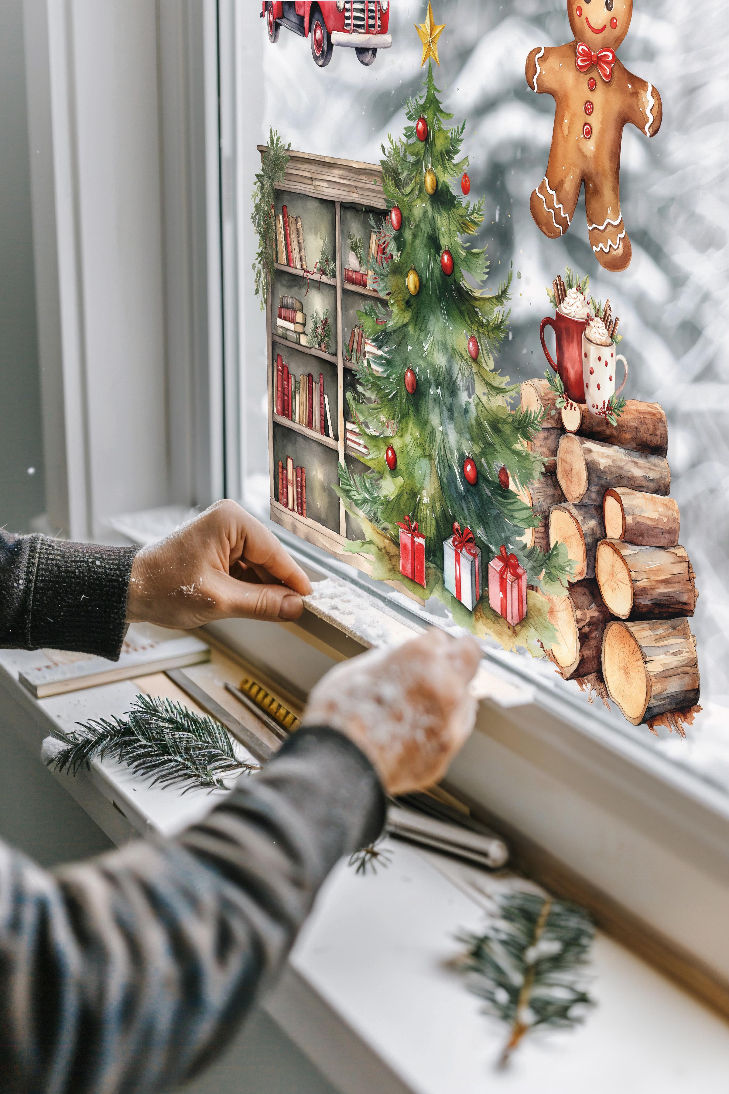 Yılbaşı Duvar Stickerı, Yılbaşı Süsü, Yılbaşı Dekoru, Yapışkanlı Duvar Stickerı, Yılbaşı Dekorasyon