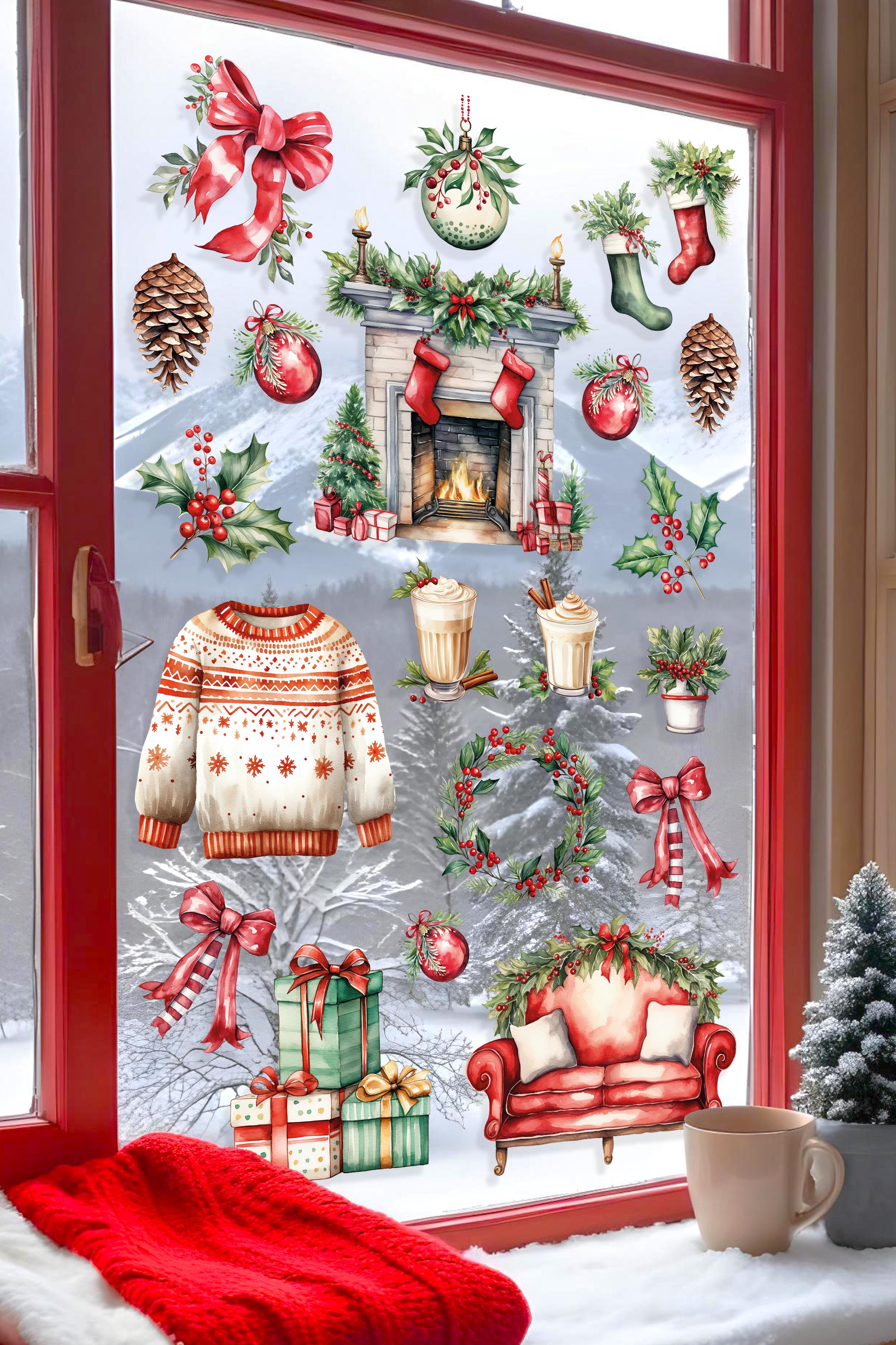 Yılbaşı Duvar Stickerı, Yılbaşı Süsü, Yılbaşı Dekoru, Yapışkanlı Duvar Stickerı, Yılbaşı Dekorasyon