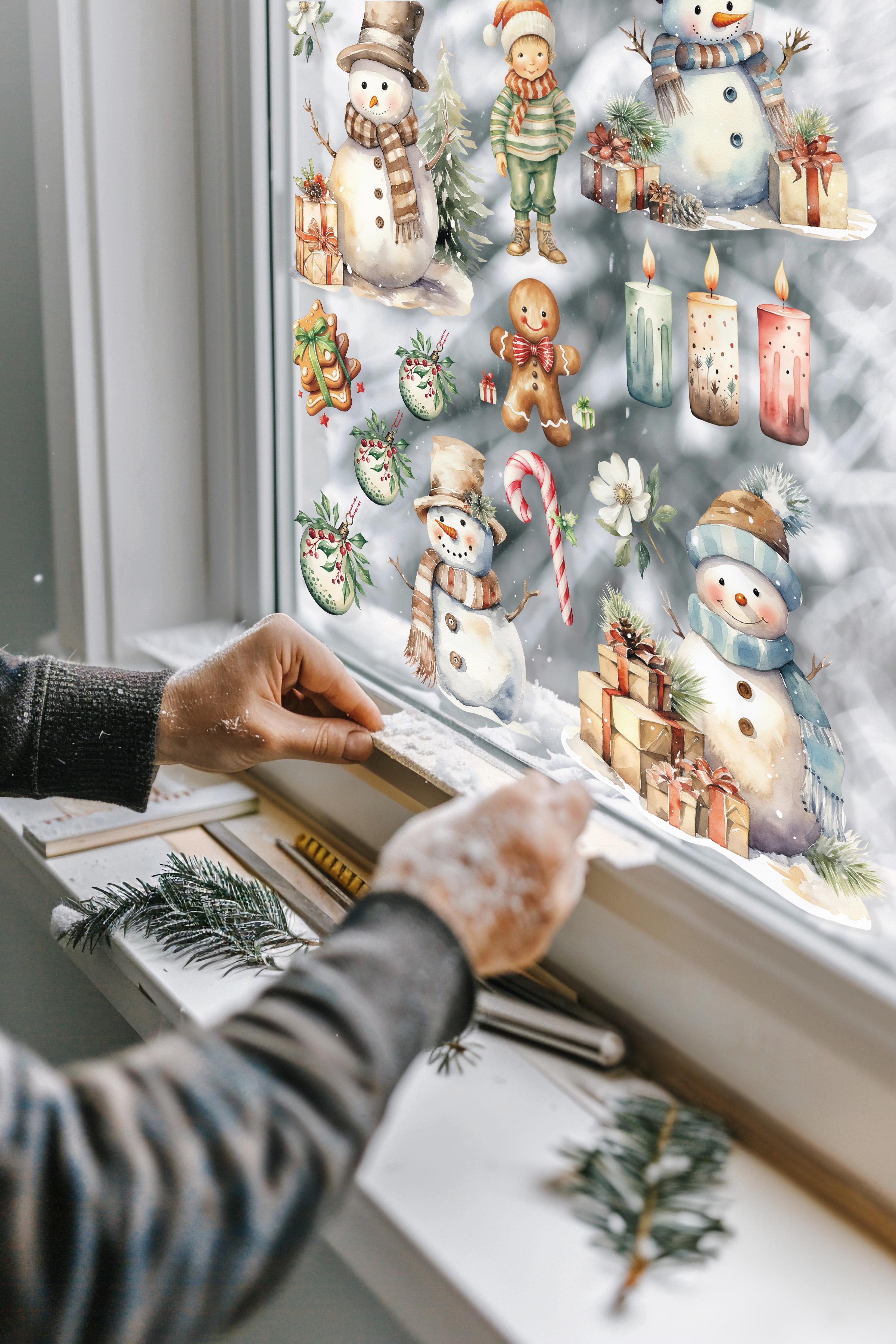 Yılbaşı Duvar Stickerı, Yılbaşı Süsü, Yılbaşı Dekoru, Yapışkanlı Duvar Stickerı, Yılbaşı Dekorasyon