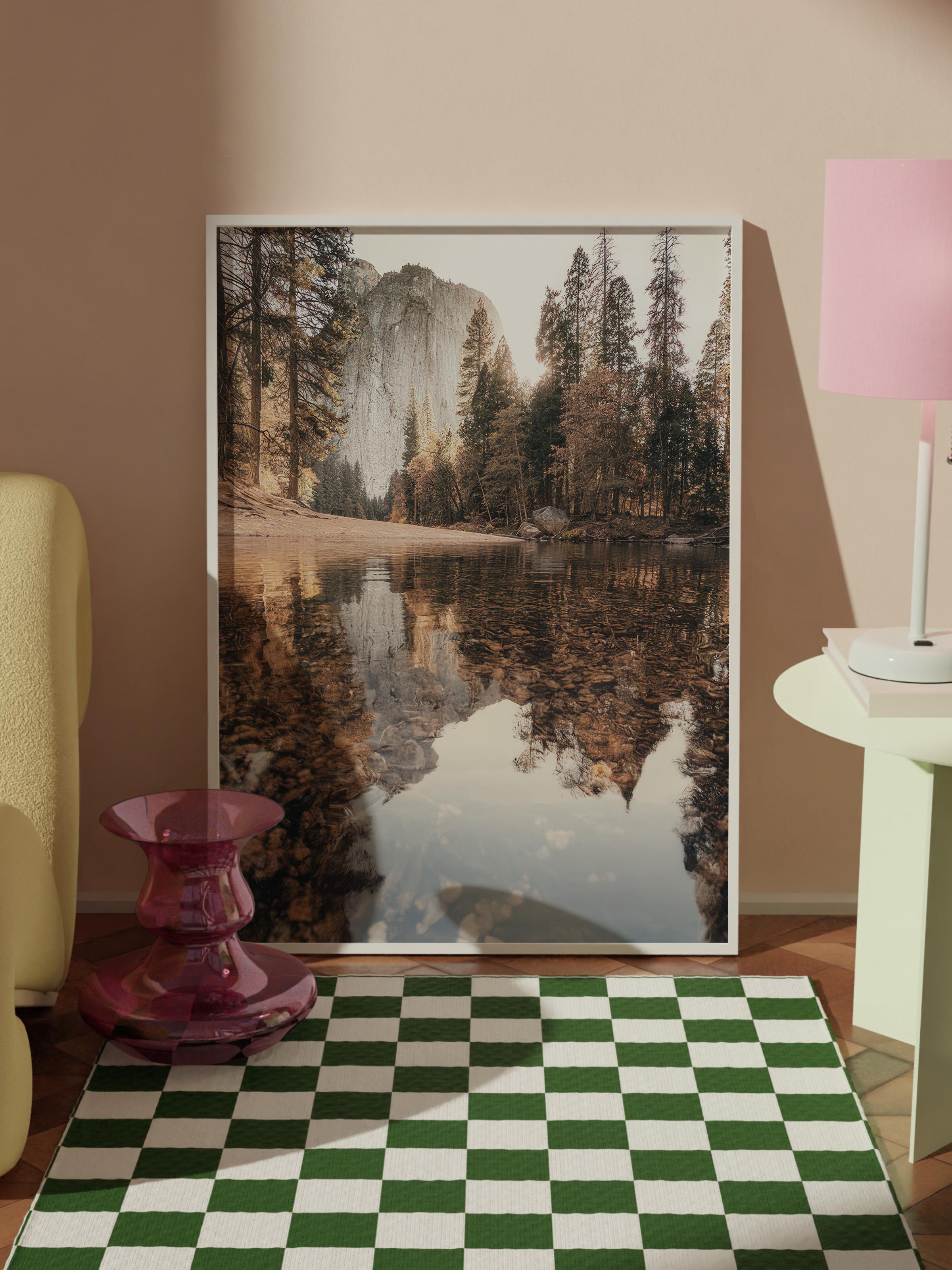 Yosemite Autumn Çerçeveli Tablo, Beyaz Çerçeve ve Poster, Duvar Tablosu Comfort Serisi NO:108504
