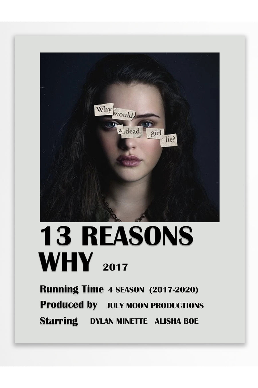 13 Reason Why - Çerçevesiz Poster - Duvar Dekoru - Dizi ve Film Afiş Posterleri - Kalın Kuşe Kağıt