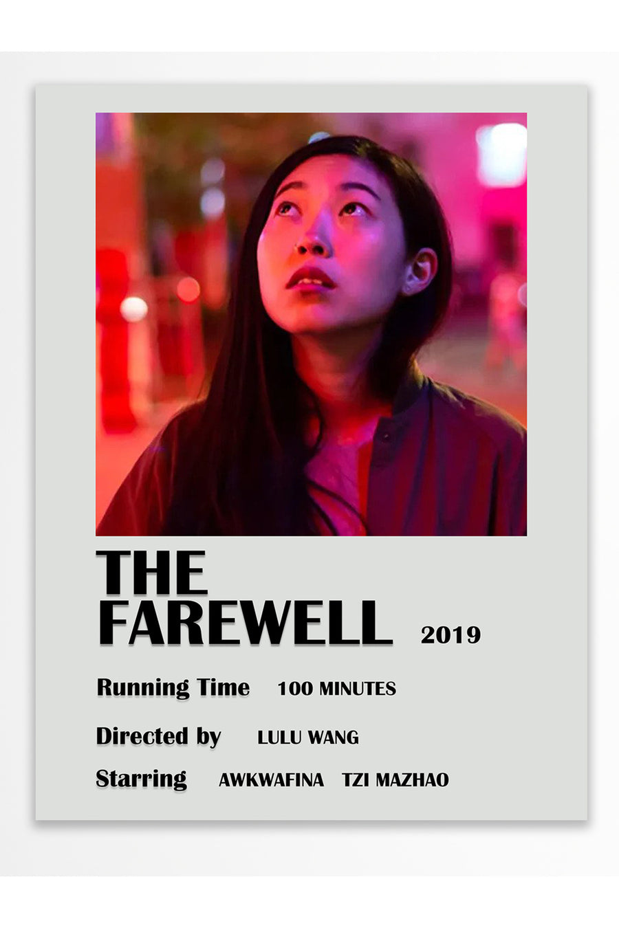 THE FAREWELL 2019 Film Çerçevesiz Poster
