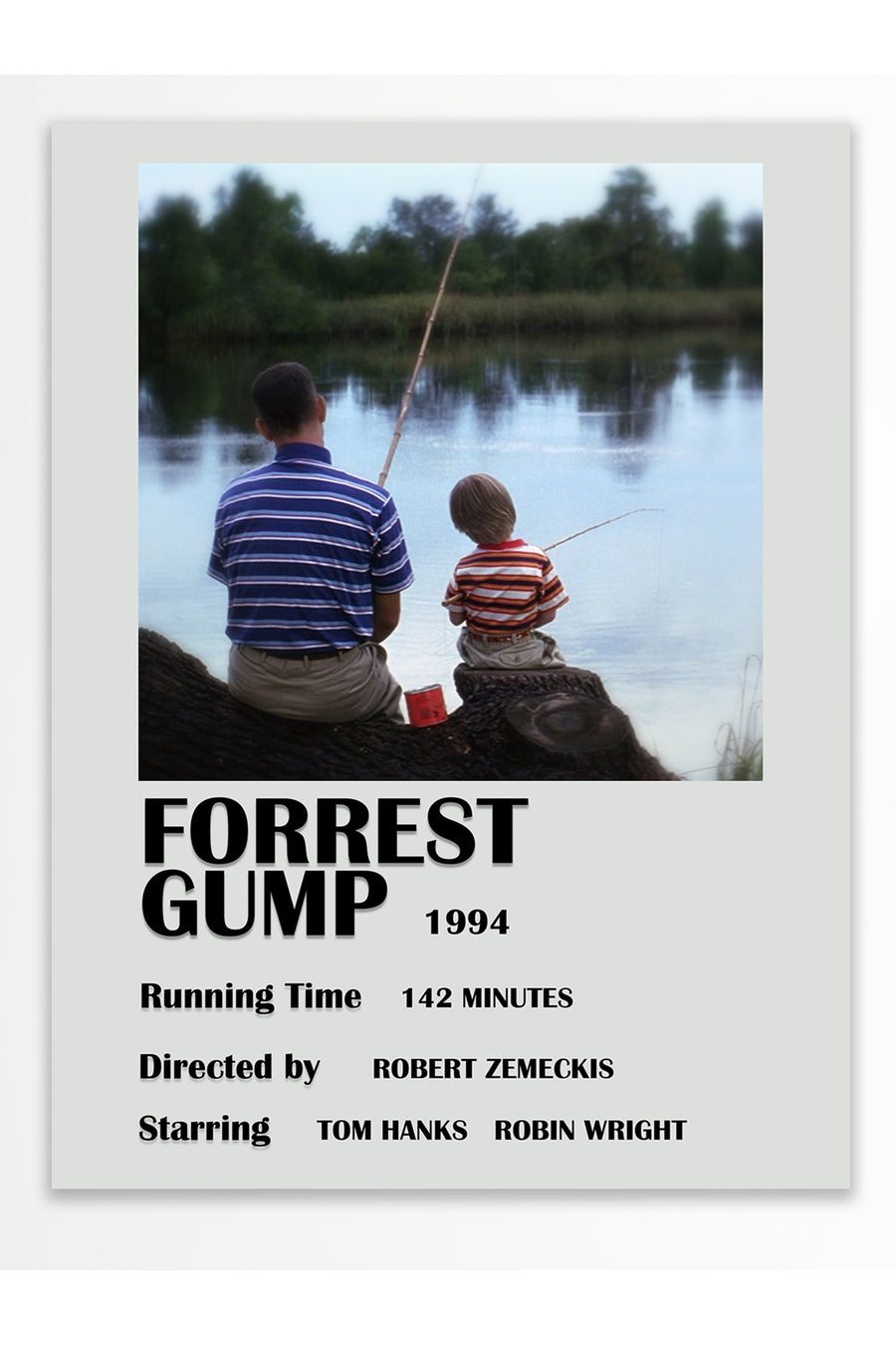 Forrest Gump 1994 Running Time 142 Minutes Directed by Robert Zemeckis Starring Tom Hanks Robin Wright Film Çerçevesiz Poster