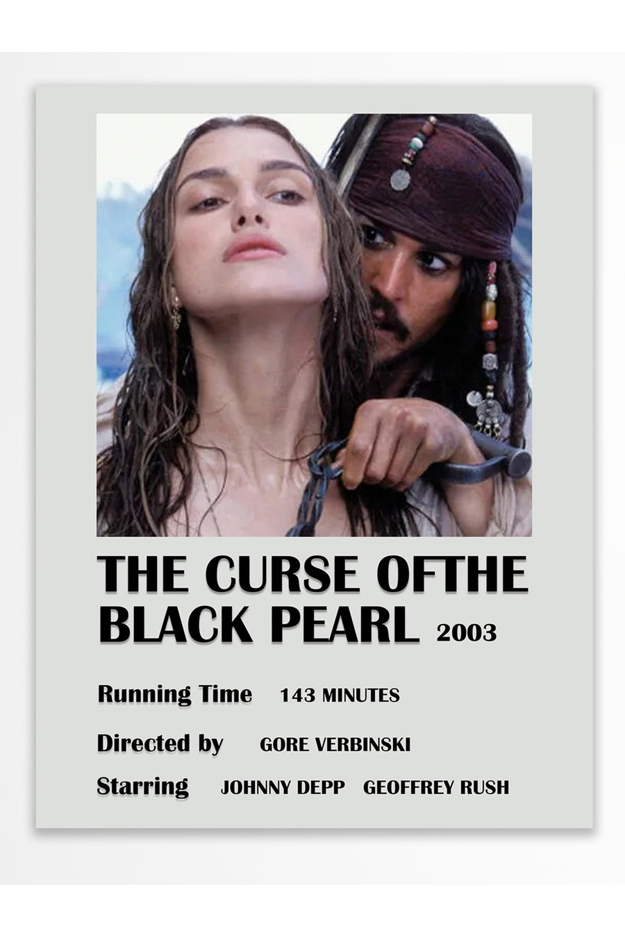 THE CURSE OF THE BLACK PEARL 2003 Film Çerçevesiz Poster