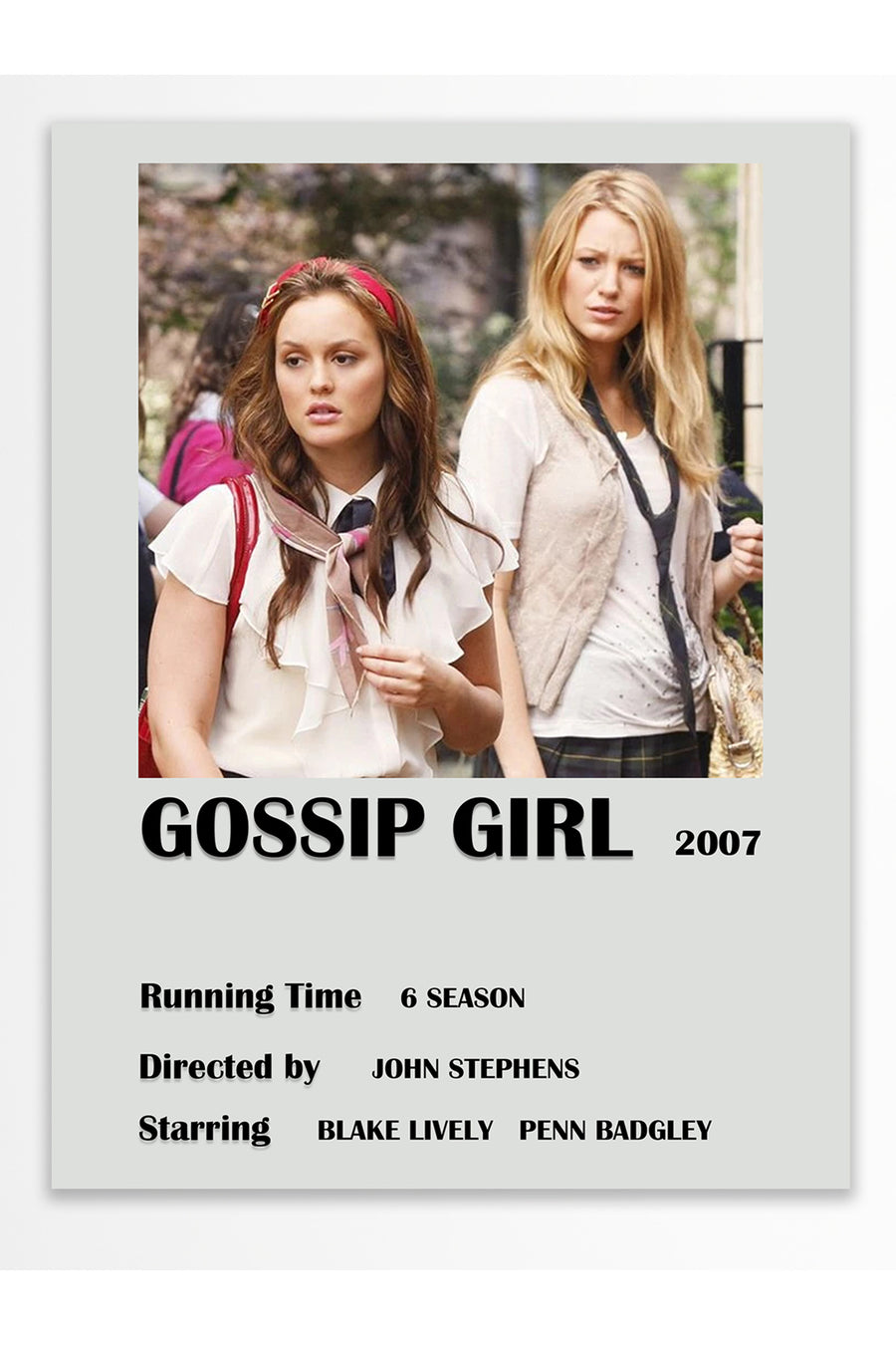 GOSSIP GIRL 2007 Film Çerçevesiz Poster