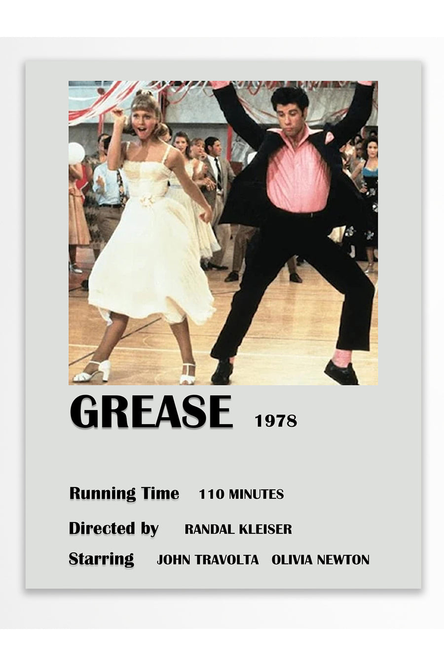 GREASE 1978 Film Çerçevesiz Poster