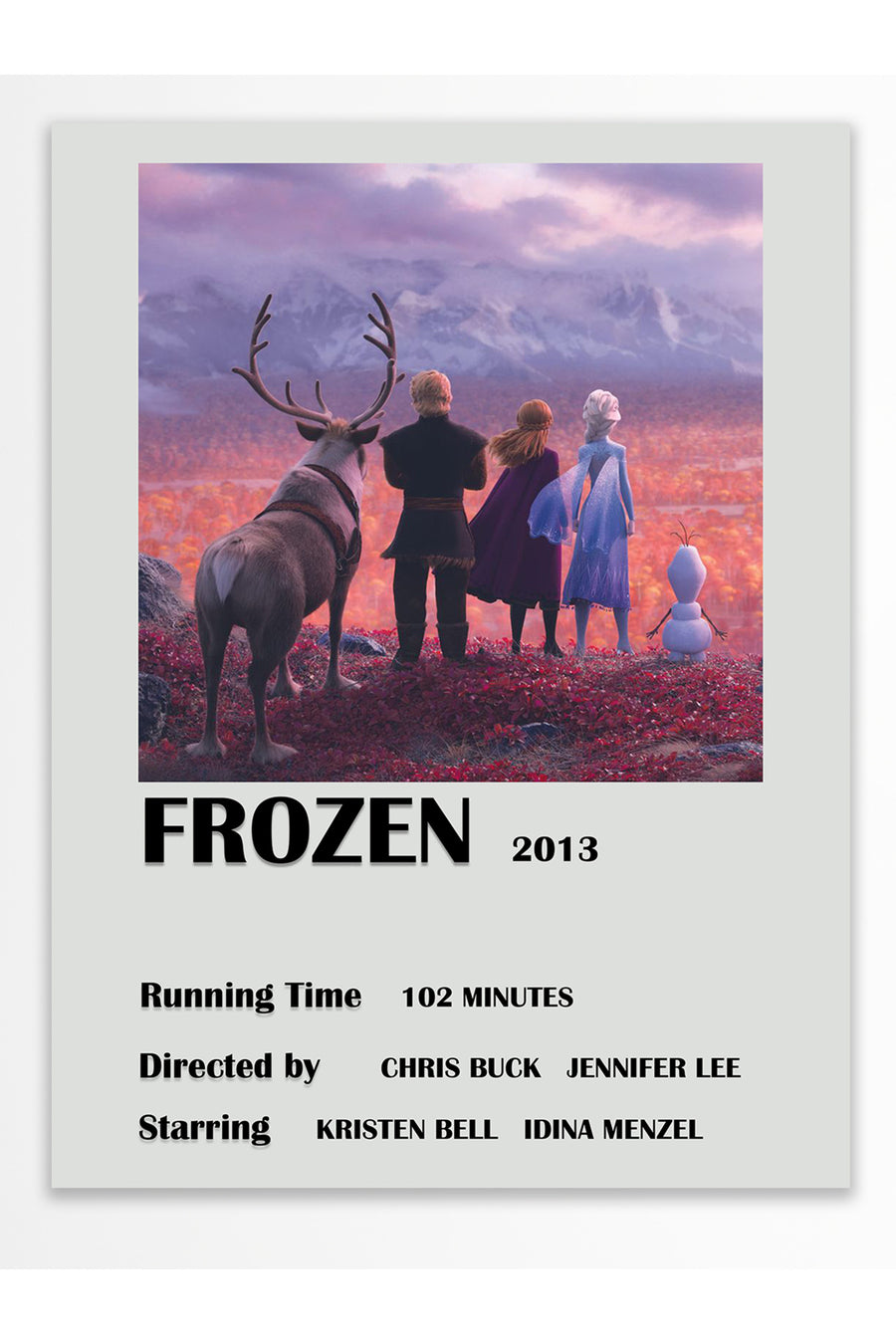 Frozen Film Çerçevesiz Poster