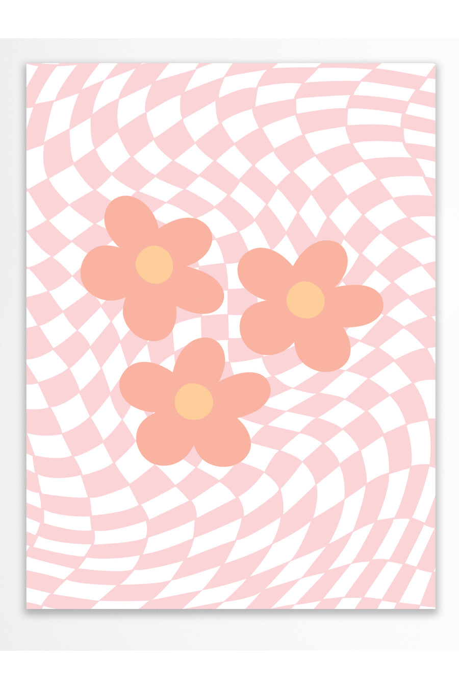 Çiçekli Geometrik Desen Pastel Tonlar Çerçevesiz Poster