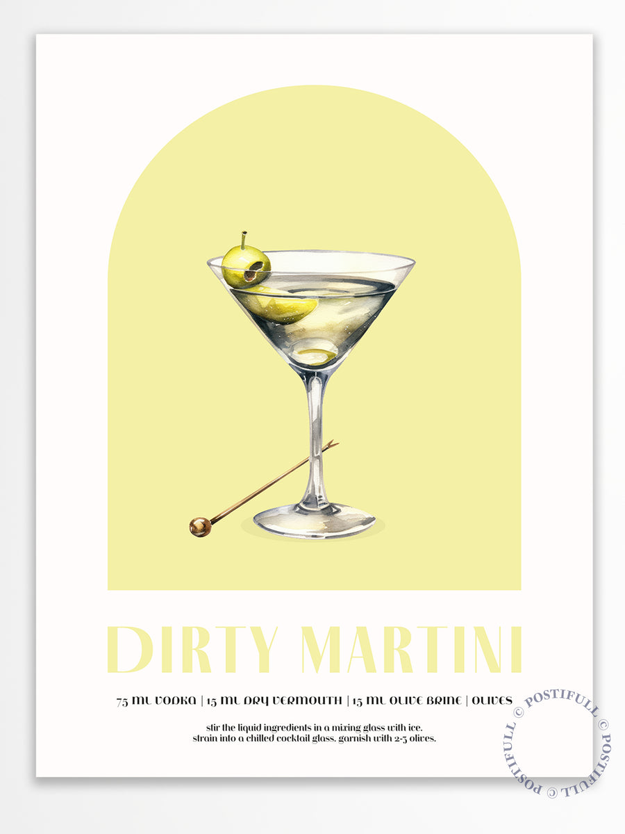 Kokteyl Temalı Duvar Posteri - Dirty Martini